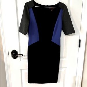 Dana Buchman Two Tone Blue Black Bodycon Sheath Dress